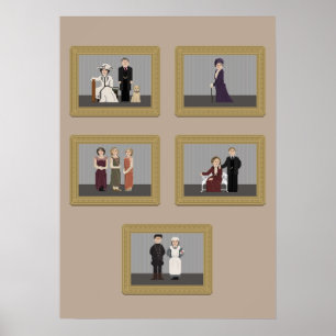Characters from Downton Abbey  Pixel Art Poster