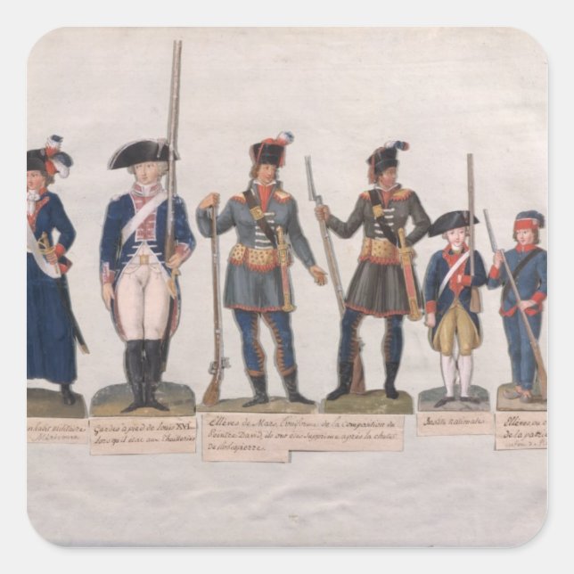 Characters of the French Revolution Square Sticker (Front)