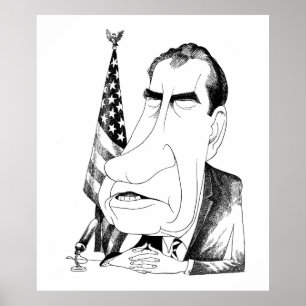 Characture of President Nixon Poster