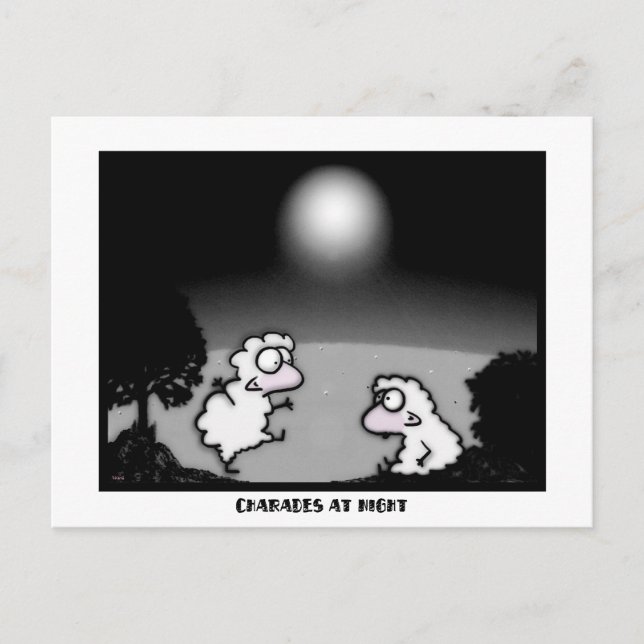 Charades at Night Postcard (Front)