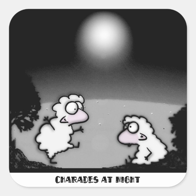 Charades at Night Square Sticker (Front)