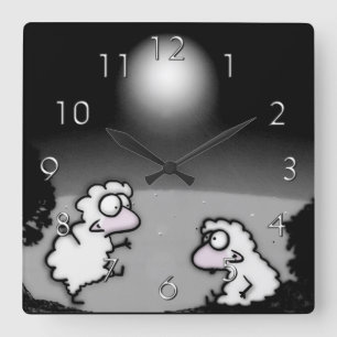 Charades at Night Square Wall Clock