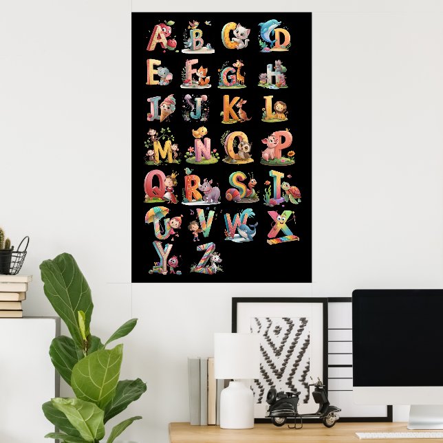 Charcaters alphabet letters poster (Home Office)
