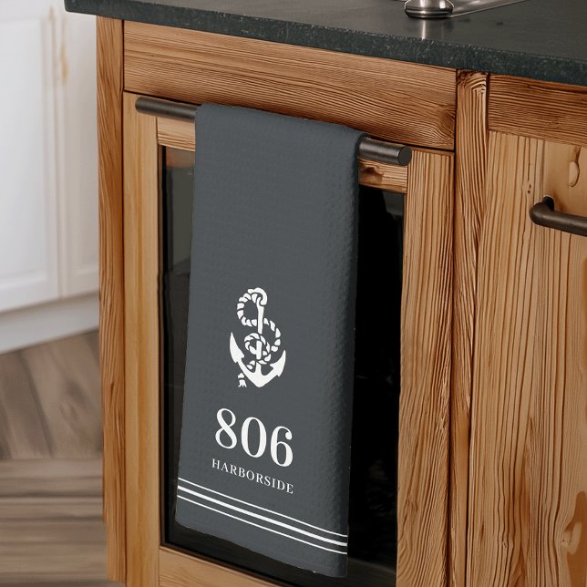 Charcoal |  Anchor House Number & Street Name Tea Towel (Creator Uploaded)