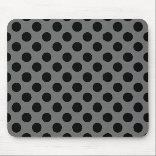 Charcoal and Black Polka Dots Mouse Mat