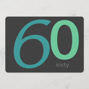 Charcoal and Blue Custom 60th Birthday Invitation