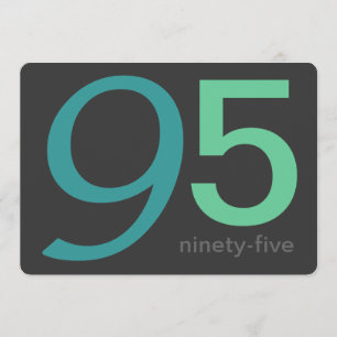 Charcoal and Blue Custom 95th Birthday Invitation