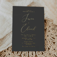 Charcoal and Gold Foil Wedding