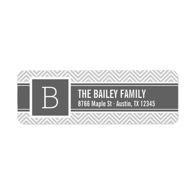 Charcoal and Grey Chevron Monogram (Front)