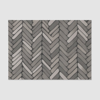 Charcoal and Grey Herringbone Elegant Geometric  Tissue Paper