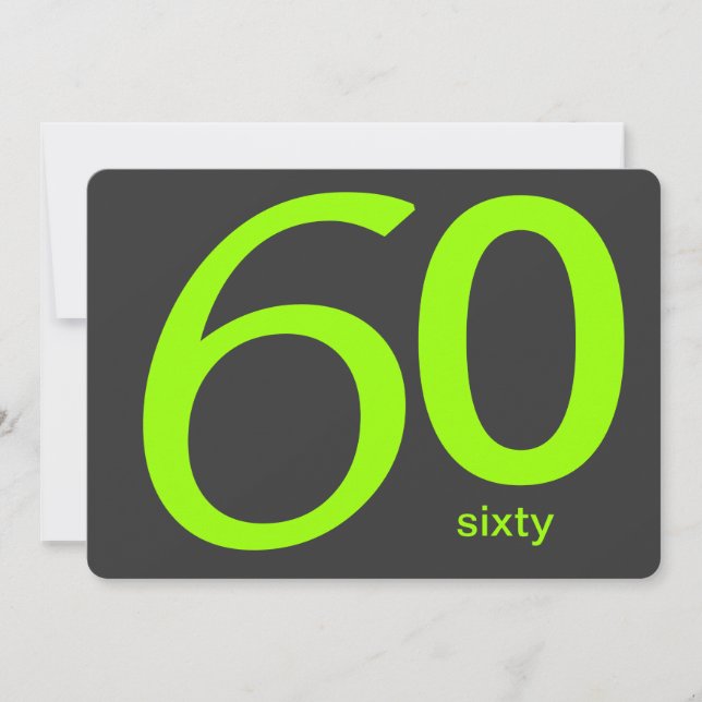 Charcoal and Lime Custom 60th Birthday Invitation (Front)