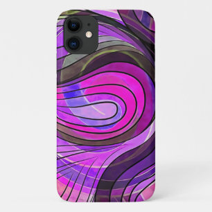 Charcoal And Rose Water Doodle With Black Lines iPhone 11 Case