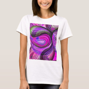 Charcoal And Rose Water Doodle With Black Lines T-Shirt