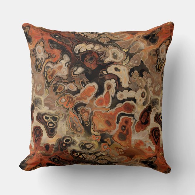 Charcoal and Rust abstract Cushion (Front)