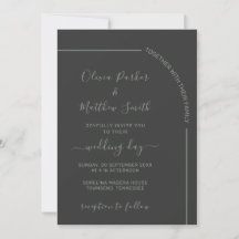 Charcoal and Sage Green Elegant Minimalist Wedding
