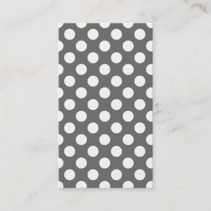 Charcoal and White Polka Dots Business Card