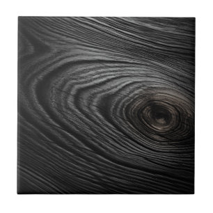 Charcoal Black Wood Grain Texture Tile