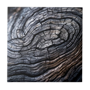 Charcoal Black Wood Grain Texture Tile