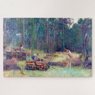 Charcoal Burners Wood Splitters Tom Roberts 1886   Jigsaw Puzzle