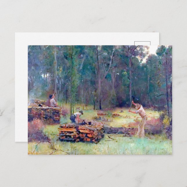 Charcoal Burners Wood Splitters Tom Roberts 1886   Postcard (Front/Back)