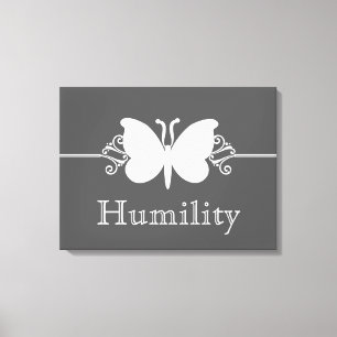 Charcoal Butterfly Swirls Virtue Canvas Print