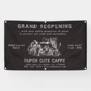 charcoal cafe grand reopening store banner