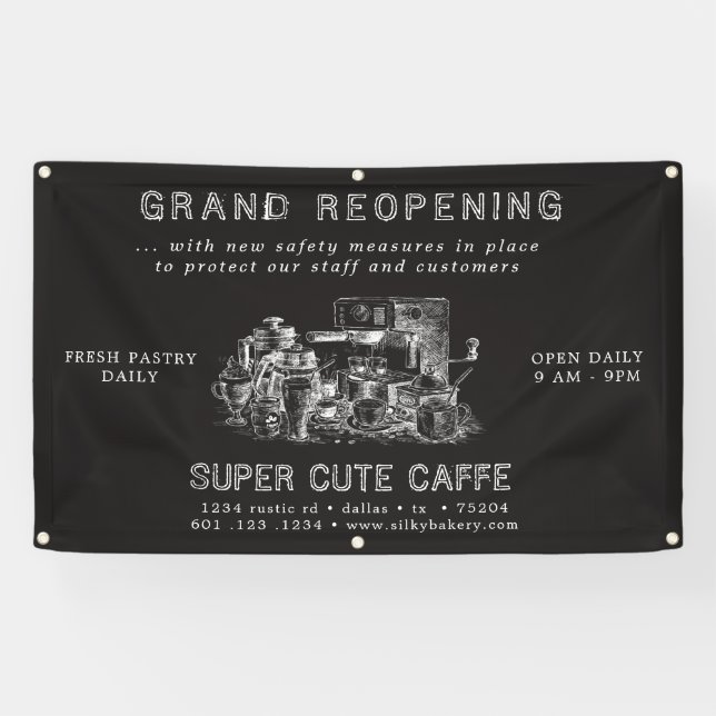 charcoal cafe grand reopening  store banner (Horizontal)
