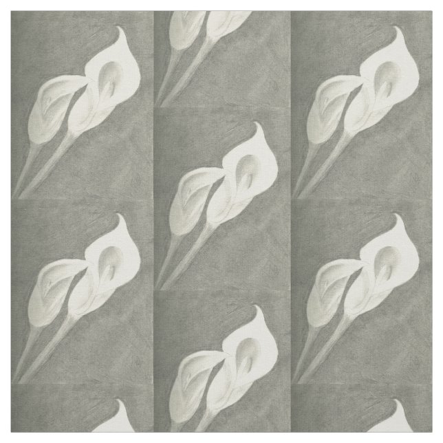 Charcoal Calla Lilies Fabric (Swatch)