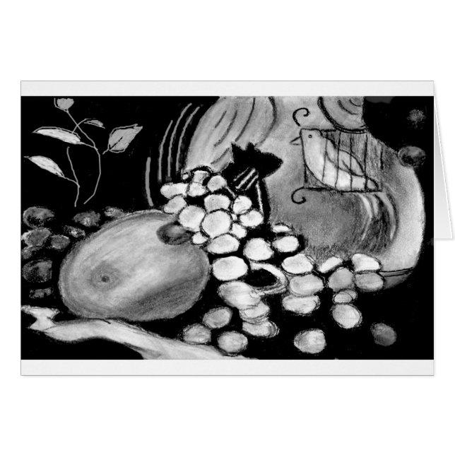 Charcoal Cat and Bird (Front Horizontal)