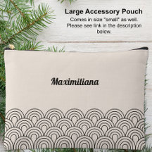 Charcoal Cement- Arches Glam Large Accessory Pouch