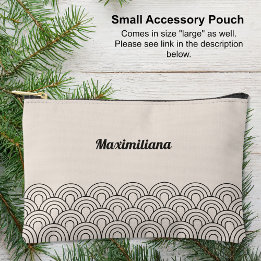 Charcoal Cement- Arches Glam Small Accessory Pouch