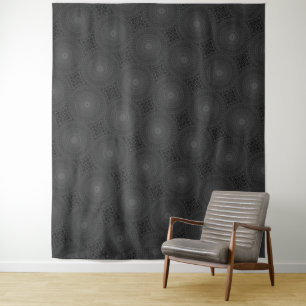 Charcoal circles pattern tapestry