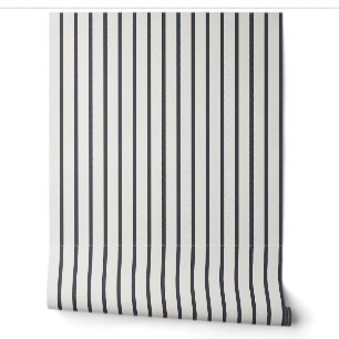 Charcoal Classic Ticking Stripe Wallpaper
