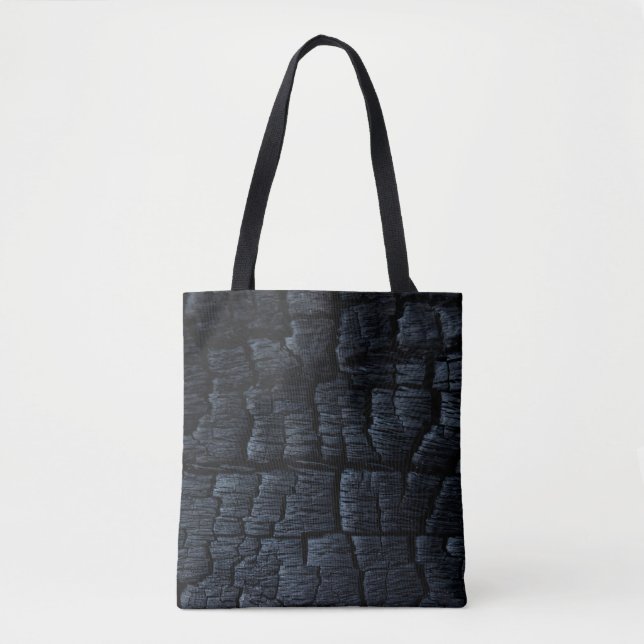 Charcoal coal ash burnt backdrop tote bag (Front)