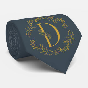 Charcoal Colour Monogrammed Groomsmen Tie