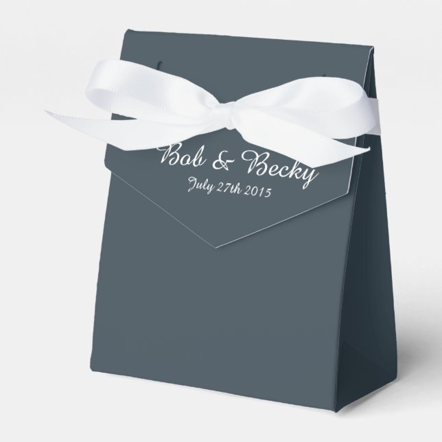 Charcoal Coloured Favour Box (Front Side)