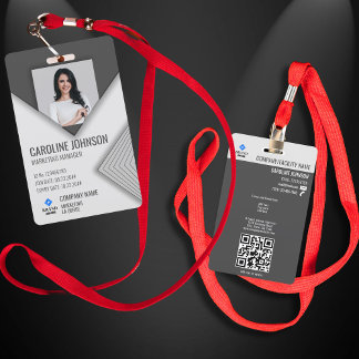 Charcoal Company Security QR Code Employee Photo ID Badge