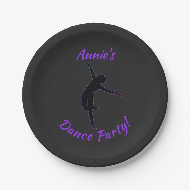 Charcoal Contemporary Dance Paper Plates (Front)
