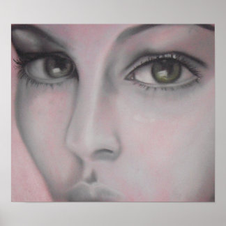 Charcoal cropped face poster