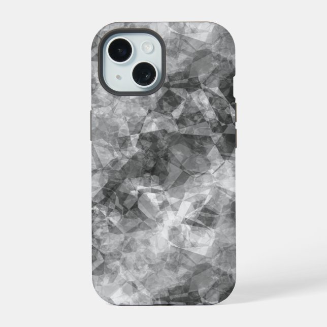 Charcoal Crumpled Texture iPhone 15 Case (Back)