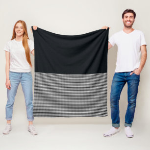 Charcoal Denim And Horizontal Lines Fleece Blanket