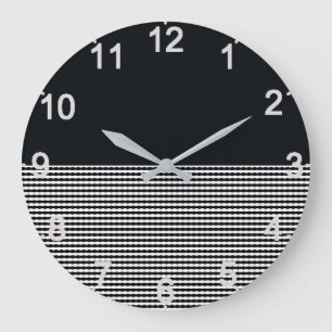 Charcoal Denim And Horizontal Lines, Wall Clock