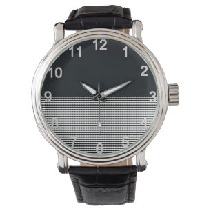 Charcoal Denim And Horizontal Lines, Wrist Watch