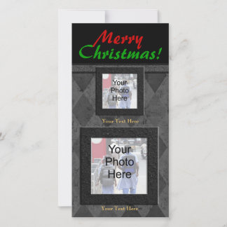 Charcoal Diamone Merry Christmas Holiday Card