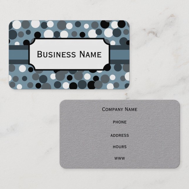 Charcoal Dots  Business Card (Front/Back)