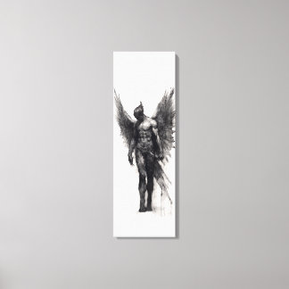 Charcoal drawing of human avian canvas print