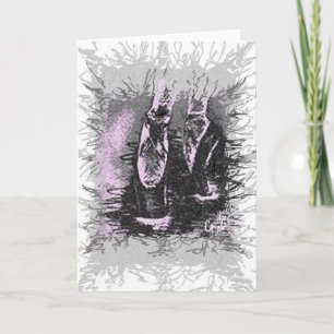 Charcoal Drawing of Point Shoes Card