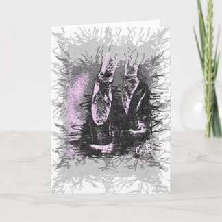 Charcoal Drawing of Point Shoes Card