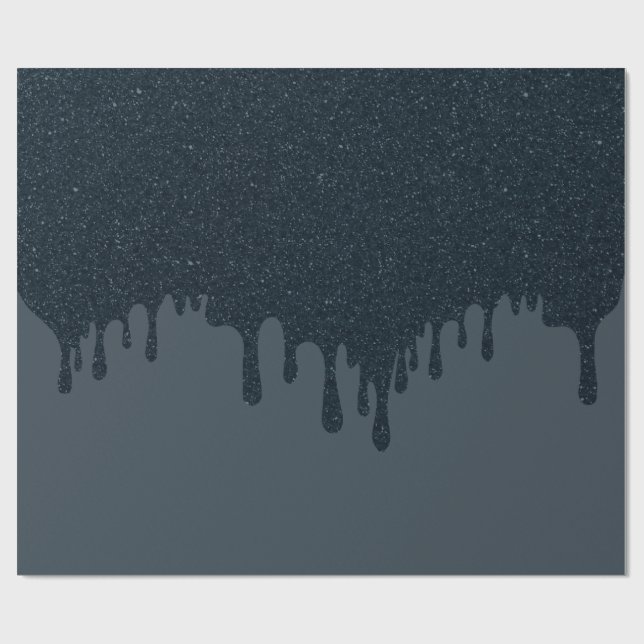 Charcoal Drip Effect Wrapping Paper – Customisable (Flat)