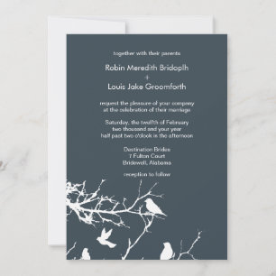 Charcoal Elegant Winter Weddings Personalised Invitation